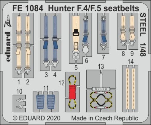 Go to product EDUARD FE1084 - 1:48 Hunter F.4/F.5 seatbelts - Steel