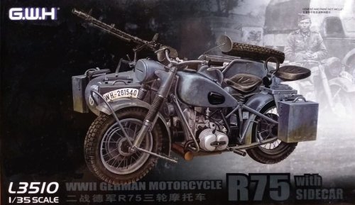 Go to product GREAT WALL HOBBY 3510 - 1:35 WWII German BMW R75 with Sidecar