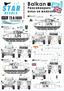 STAR DECALS 72-A1009 - 1:72 Balkan Peacekeepers # 1. British UN Warriors.