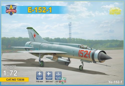 Go to product MODELSVIT 72036 - 1:72 Ye-152-1 experimental interceptor