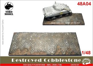 TORO MODEL 48A04 - 1:48 Destroyed Cobblestone - plaster base 18x7cm