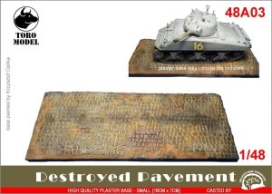 TORO MODEL 48A03 - 1:48 Destroyed Pavement - plaster base 18x7cm