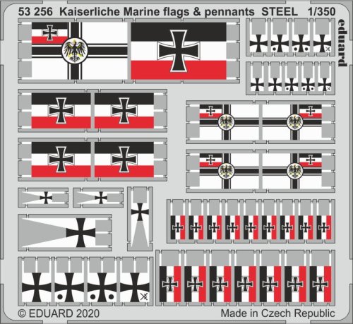 Go to product EDUARD 53256 - 1:350 Kaiserlische Marine flags & pennants - Steel