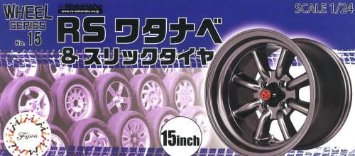Go to product FUJIMI 193564 - 1:24 Wheel-15 RS Watanabe & Slick Tire 15inch