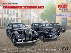 ICM DS3504 - 1:35 Wehrmacht Personnel Cars (Kadett K38 Saloon, Kapitan Saloon, Admiral Saloon)