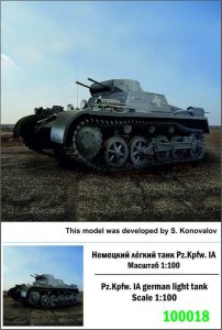 ZEBRANO Z100-018 - 1:100 Pz.Kpfw IA German Light Tank