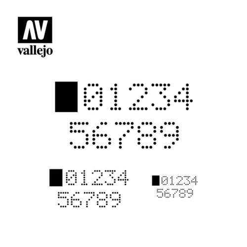 Go to product VALLEJO ST-SF004 - Digital Numbers stencil