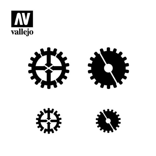 Go to product VALLEJO ST-SF001 - Gear Markings stencil
