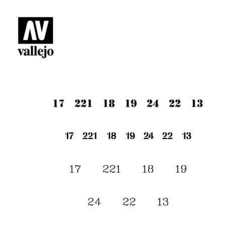 Go to product VALLEJO ST-AFV003 - 1:35 Soviet Numbers WWII stencil