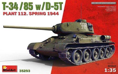 Go to product MINIART 35293 - 1:35 T-34-85 w/D-5T Plant 112 Spring 44
