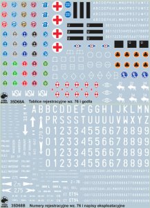 TORO MODEL 35D68 - 1:35 Polish Army Vehicles unit insignia, registration numbers, 76 pattern & stencils