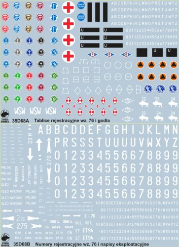 Go to product TORO MODEL 35D68 - 1:35 Polish Army Vehicles unit insignia, registration numbers, 76 pattern & stencils