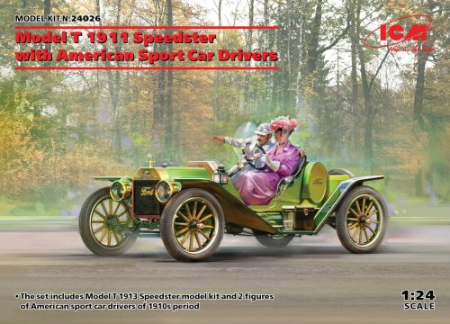 Go to product ICM 24026 - 1:24 Model T 1913 Speedster with American Sport Car Drivers