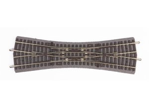 PIKO 55424 H0 - Double cross pattern crossing DKW with roadbed.