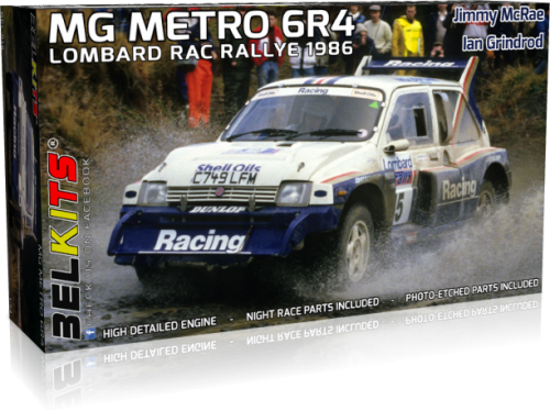 Go to product BELKITS 016 - 1:24 MG Metro 6R4 Lombard Rac Rallye 1986 - Jimmy McRae, Ian Grindrod