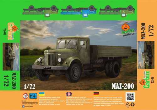 Go to product GARBUZ 7201 - 1:72 MAZ-200