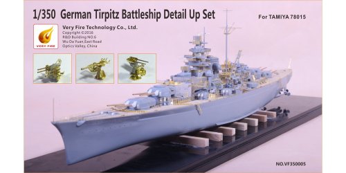 Go to product VERY FIRE VF350005 - 1:350 German Tirpitz Battleship Detail Up Set for Tamiya 78015
