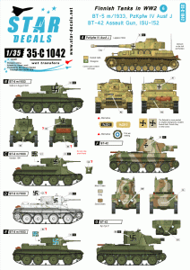 STAR DECALS 35-C1042 - 1:35 Finnish Tanks in WW2 # 6. BT-5, BT-42, Pz IV J, ISU-152.