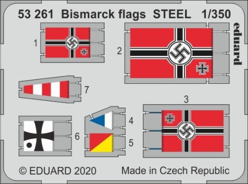 Go to product EDUARD 53261 - 1:350 Bismarck flags - Steel