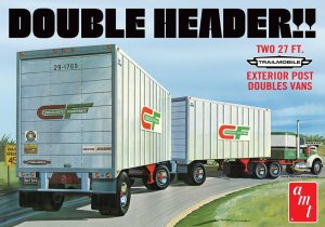 AMT 1132 - 1:25 Double Header Tandem Van Trailer