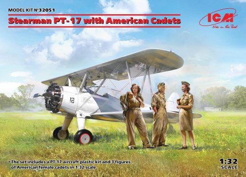 Go to product ICM 32051 - 1:32 Stearman PT-17 with American Cadets