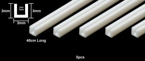 TAMIYA 70202 - Plastic Beams 3mm U, 5pcs