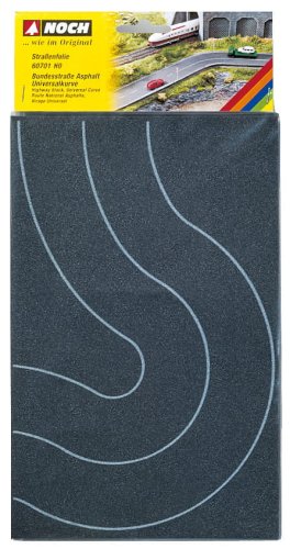 Go to product NOCH 60701 - 1:87 (H0) Federal Road Asphalt, Curve, 2 pcs., each 8 cm wide - Jezdnia asfaltowa, zakręty