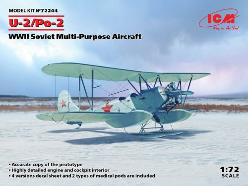 Go to product ICM 72244 - 1:72 U-2/Po-2 WWII Soviet Multi-Purpose Aircraft