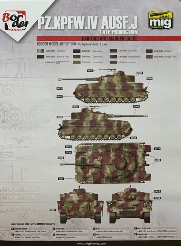 Go to product BORDER BD0036 - 1:35 Pz.Kpfw.IV Ausf.J Late - camouflage masking sheet B for Border BT008 model kit