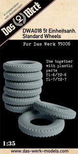 DAS WERK DWA018 - 1:35 5t Einheitsanhänger - Rresin Wheel Set