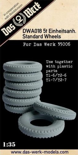 Go to product DAS WERK DWA018 - 1:35 5t Einheitsanhänger - Rresin Wheel Set