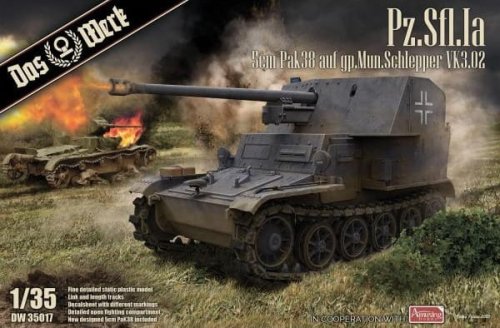 Go to product DAS WERK DW35017 - 1:35 Pz.Sfl. Ia 5cm Pak 38 auf gp. Mun. Schlepper VK3.02