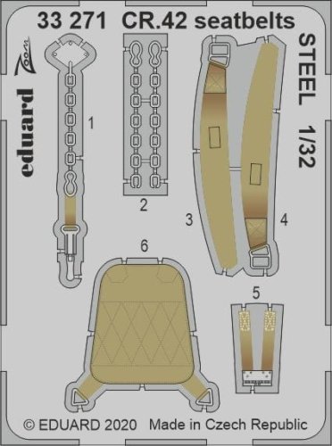 Go to product EDUARD 33271 - 1:32 CR.42 seatbelts - Steel