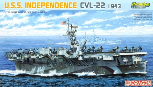 Go to product DRAGON 7054 - 1:700 U.S.S. Independence CVL-22 1943