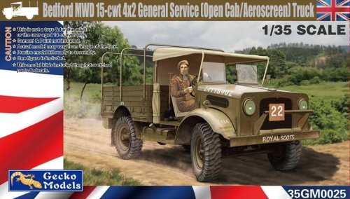 Go to product GECKO MODELS 35GM0025 - 1:35 Bedford MWD 15-cwt 4x2 General Service (Open Cab/Aeroscreen) Truck
