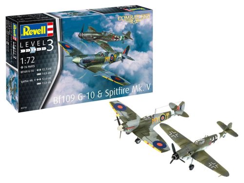Go to product REVELL 63710 - 1:72 Messerschmitt Bf109G-10 & Spitfire Mk.V - Combat Set