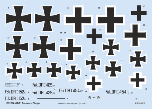Go to product EDUARD D32006 - 1:32 Die roten Flieger - Fokker Dr.I Triplane