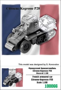 ZEBRANO Z100-066 - 1:100 French armoured car Citroene-Kengresse P28