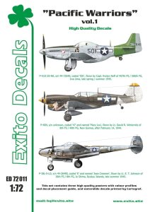 EXITO DECALS ED72011 - 1:72 Pacific Warriors vol.1 - P-40 - P-51 - P-38