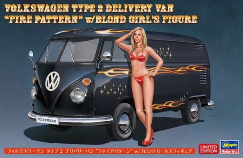 Go to product HASEGAWA SP464 52264 - 1:24 Volkswagen Type 2 Delivery Van Fire Pattern w/Blond Girl's Figure