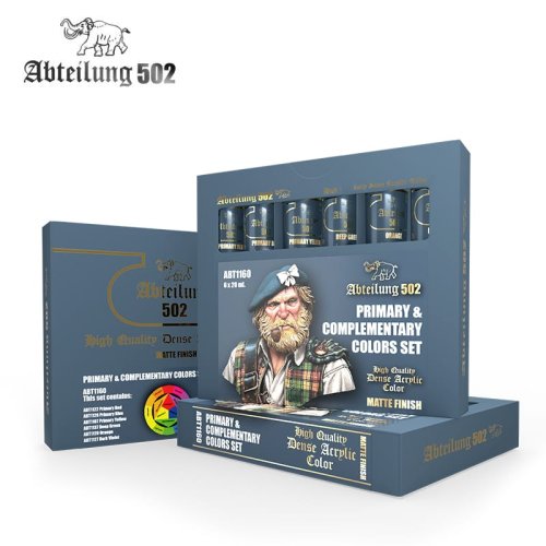 Go to product ABTEILUNG 502 ABT1160 - High Quality Dense Acrylics Colors paint set - Primary & Complementary Colors Set 6 x 20 ml