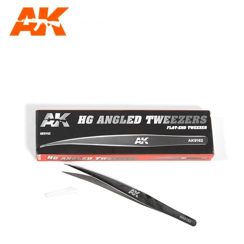 Go to product AK INTERACTIVE 9162 - HG Angled Tweezers 02 Flat-End