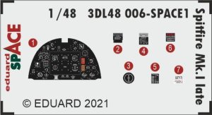 EDUARD 3DL48006 - 1:48 Spitfire Mk.I late - Space 3D Decals + PE
