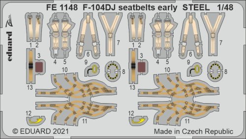 Go to product EDUARD FE1148 - 1:48 F-104DJ seatbelts early - Steel