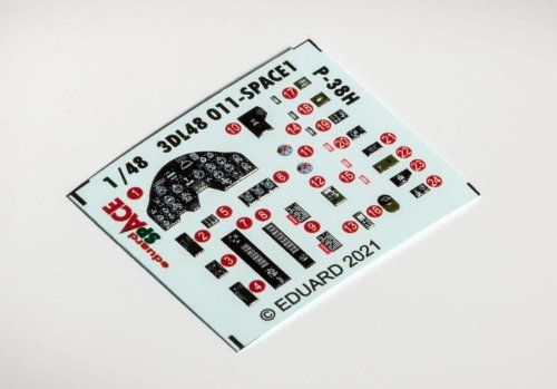 Go to product EDUARD 3DL48011 - 1:48 P-38H - Space 3D Decals + PE
