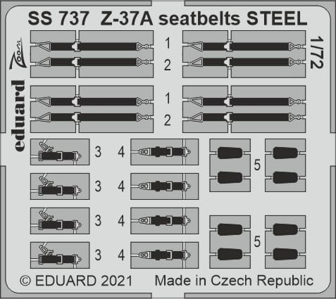 Go to product EDUARD SS737 - 1:72 Z-37A seatbelts - SteelL