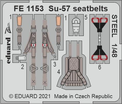 Go to product EDUARD FE1153 - 1:48 Su-57 seatbelts - Steel