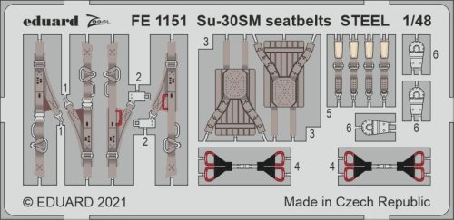 Go to product EDUARD FE1151 - 1:48 Su-30SM seatbelts - Steel