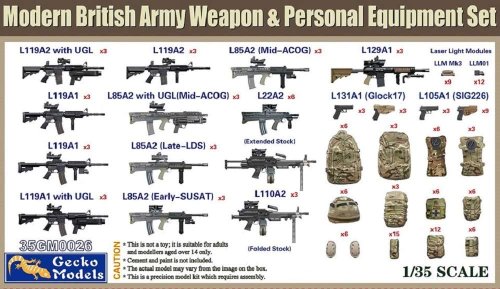 Go to product GECKO MODELS 35GM0026 - 1:35 Modern British Army Weapon & Personal Equipment Set