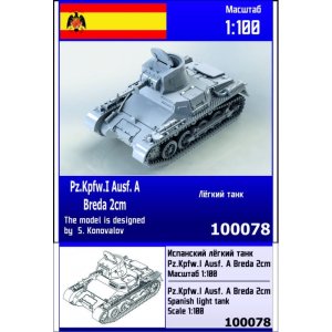 ZEBRANO Z100-078 - 1:100 Pz.Kpfw.I Ausf. A Breda 2cm